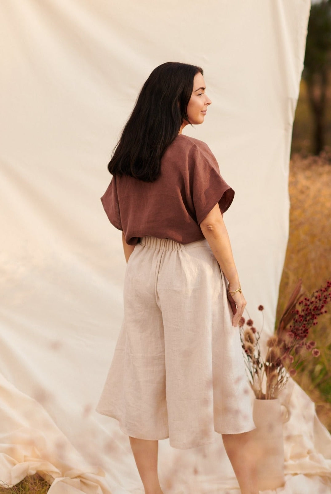 Waratah top loose fitting cap sleeve style hip length top easy PDF digital sewing pattern