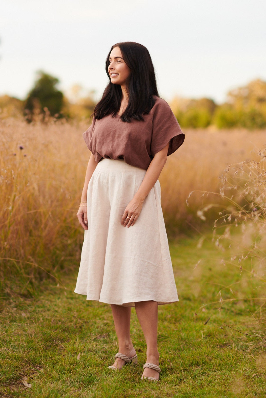 Waratah top loose fitting cap sleeve style hip length top easy PDF digital sewing pattern